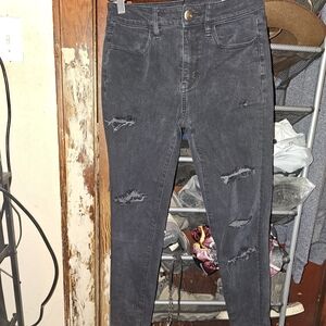 Distressed Black Women's Jeans